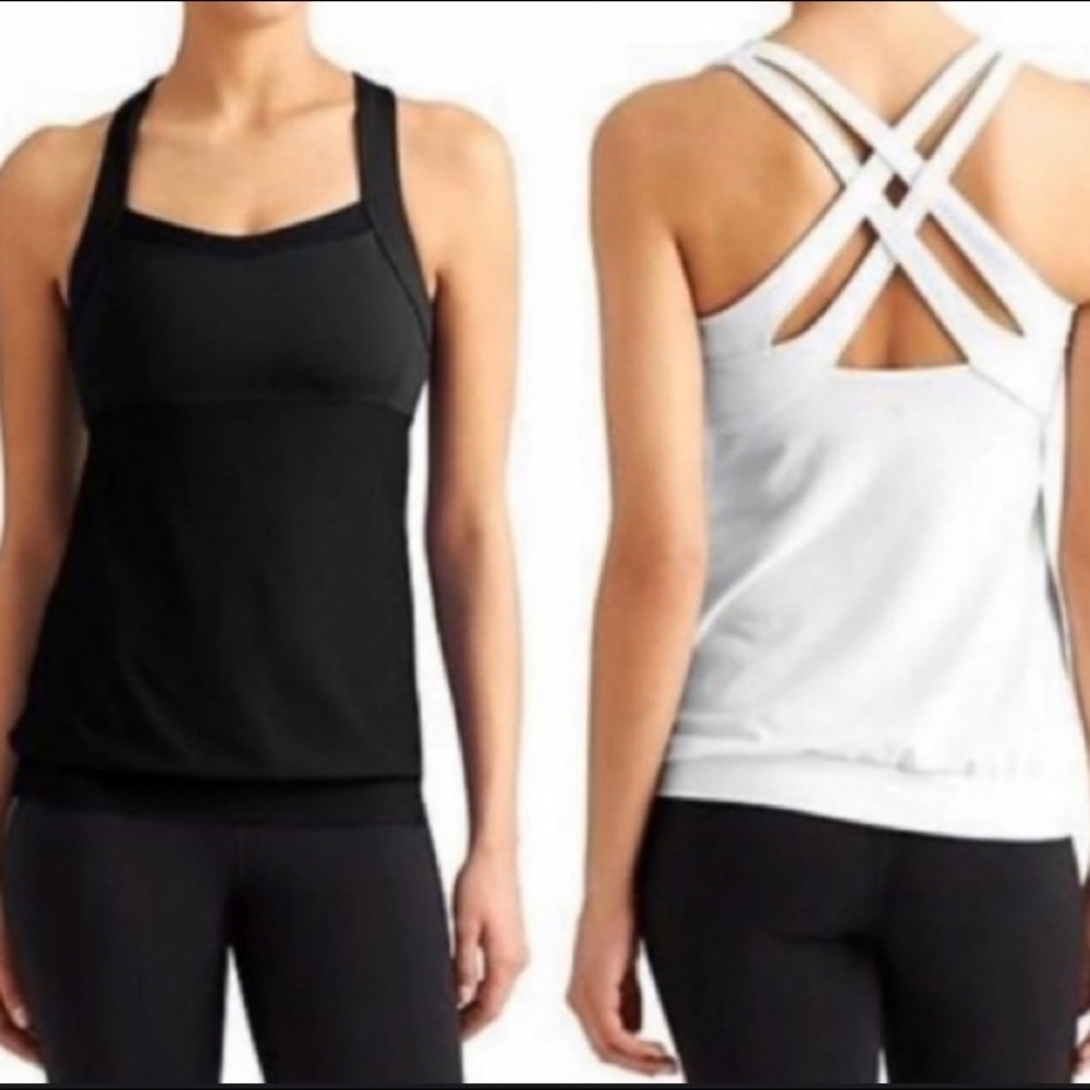 Athleta Miles Criss Cross Tank (Black)
